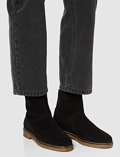 find. Pull on Leather Gumsole Botines, Negro Black, 36 EU