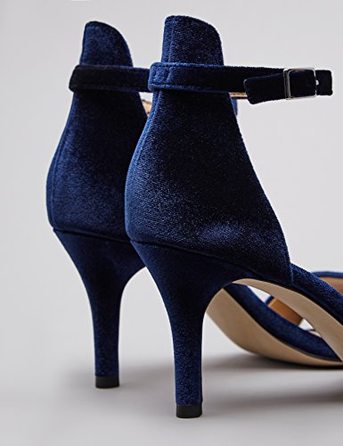 find. Sandalia de Terciopelo para Mujer, Azul (Navy), 37 EU