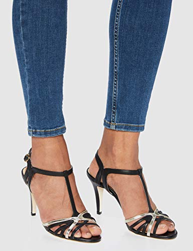 find. Sandalias de Tiras para Mujer, Varios Colores (Black/ Champagne), 40 EU