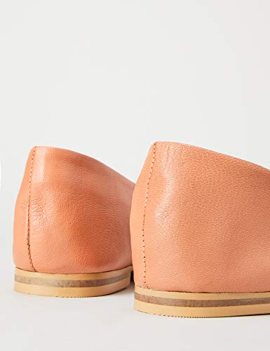 FIND Square Toe Soft Leather Bailarinas, Marrón (Azalea Peach), 41 EU