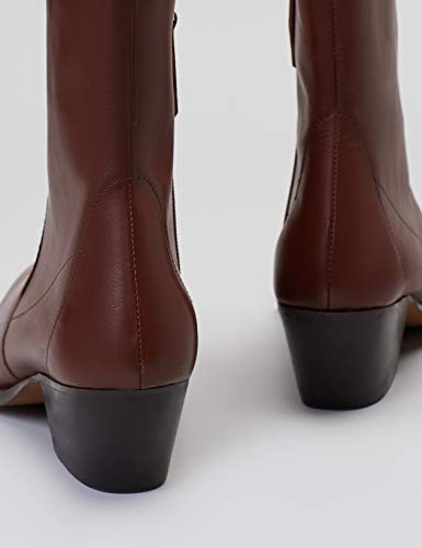 find. Unlined Western Leather Botines, Marrón Brown, 38 EU
