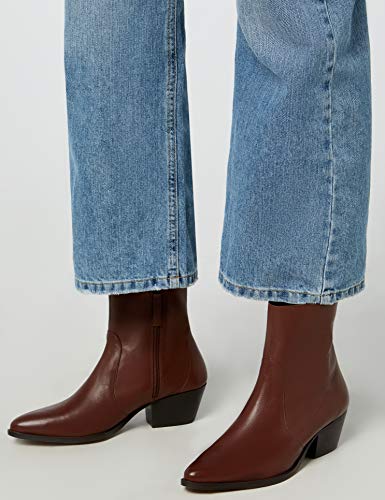 find. Unlined Western Leather Botines, Marrón Brown, 38 EU