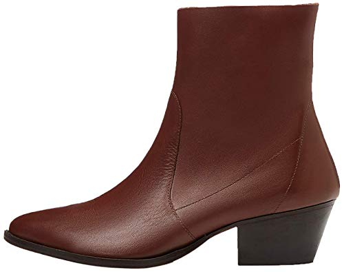 find. Unlined Western Leather Botines, Marrón Brown, 38 EU