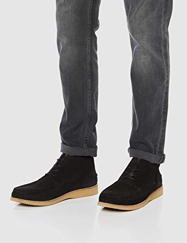 find. Wedge Sole Leather Botas Chukka, Negro Black, 42 EU