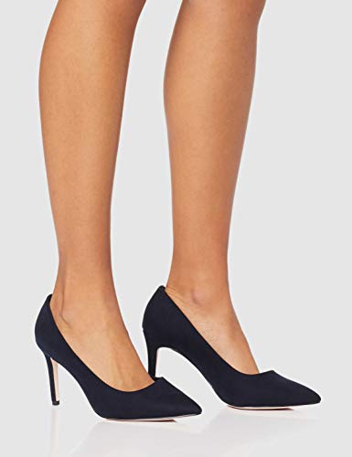 find. Wide Fit Point Court Shoe Zapatos de tacón con Punta Cerrada, Azul Navy, 36 EU