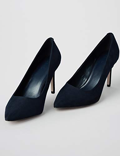 find. Wide Fit Point Court Shoe Zapatos de tacón con Punta Cerrada, Azul Navy, 36 EU