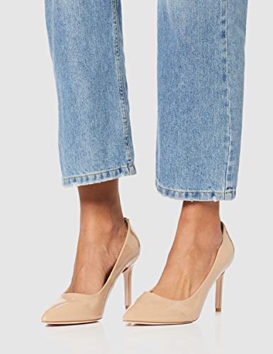 find. Wide Fit Point Court Shoe Zapatos de tacón con Punta Cerrada, Beige, 38 EU