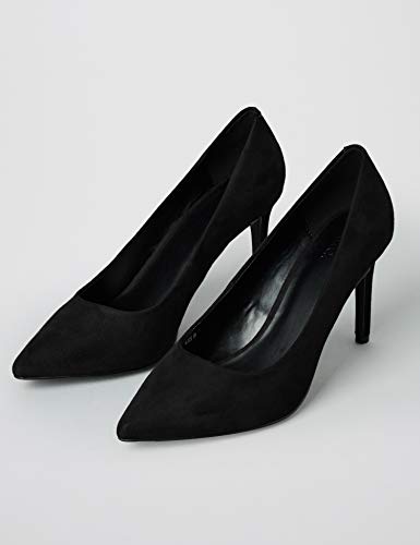 find. Wide Fit Point Court Shoe Zapatos de tacón con Punta Cerrada, Negro Black, 36 EU