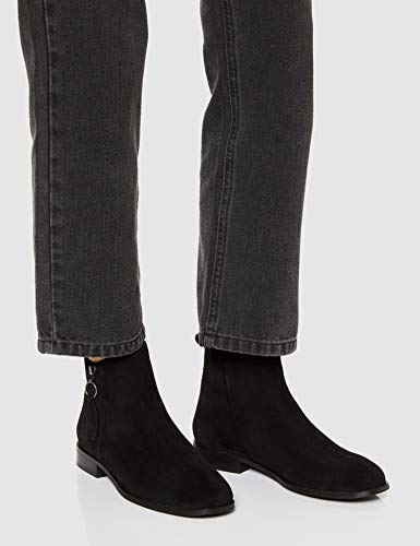 find. Zip Leather Botines, Negro Black, 39 EU