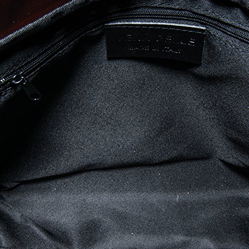 FIRENZE ARTEGIANI. Arezzo Bolso Tote Mujer.Piel auténtica Tamponato .Made in Italy. Vera Pelle Italiana.37x10x25 cm. Color: Marrón