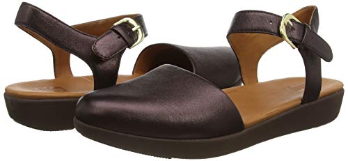 FitFlop Cova II Quarter Strap-Leather, Merceditas para Mujer, Marrón (Chocolate Metallic 806), 38 EU