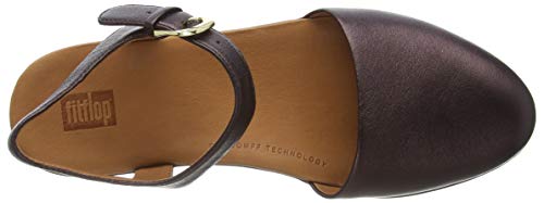 FitFlop Cova II Quarter Strap-Leather, Merceditas para Mujer, Marrón (Chocolate Metallic 806), 38 EU