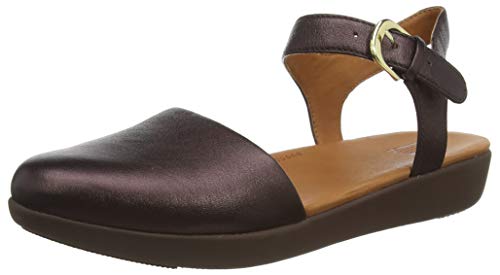 FitFlop Cova II Quarter Strap-Leather, Merceditas para Mujer, Marrón (Chocolate Metallic 806), 38 EU