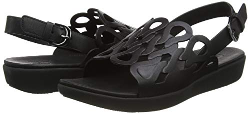 Fitflop Elodie Entwined Loops Back-Strap Sandals - Sandalia para Mujer, Negro (Black), 38 EU