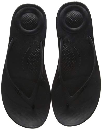 FitFlop Iqushion Ergonomic Flip Flops, Chanclas Mujer, Negro (All Black 090), 38 EU