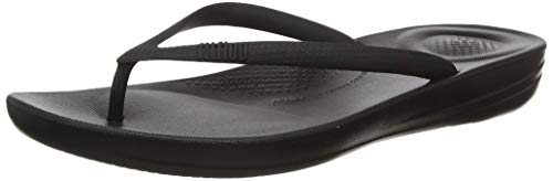 FitFlop Iqushion Ergonomic Flip Flops, Chanclas Mujer, Negro (All Black 090), 38 EU