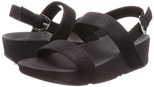 FitFlop Lottie Glitzy Sandal, Mujer, Negro (Black 001), 39 EU