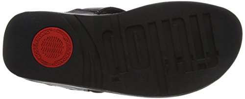 FitFlop Lulu Leather Toepost, Sandalias con Plataforma Mujer, Negro (Black 001), 38 EU