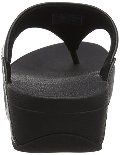FitFlop Lulu Leather Toepost, Sandalias con Plataforma Mujer, Negro (Black 001), 38 EU