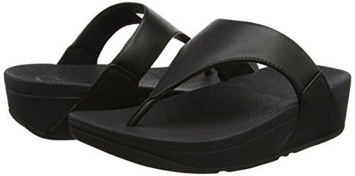 FitFlop Lulu Leather Toepost, Sandalias con Plataforma Mujer, Negro (Black 001), 38 EU