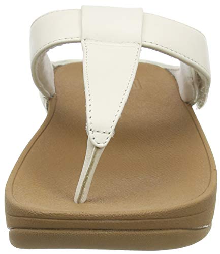 FitFlop Mina Adjustable Toe Post-Leather, Sandalias de Punta Descubierta Mujer, Blanco (Ss20 Jet Stream 031), 38 EU