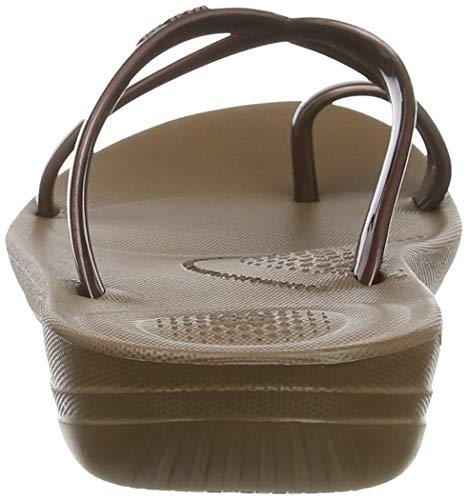 FitFlop Prima Iqushion Cross Slide-Pearlised, Chanclas Mujer, Marrón (Bronze 012), 36 EU