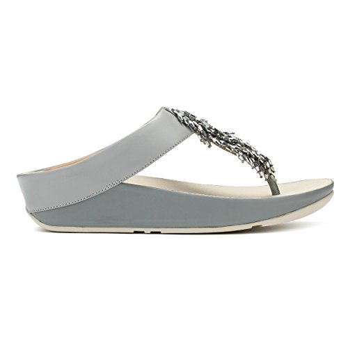 Fitflop Rumba TM Toe-Thong Sandals Crystal, Sandal Mujer, 38 EU