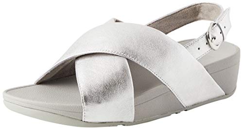 FitFlop SW190035095116, Sandal Mujer, Silver Silver 011, 38 EU