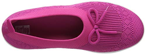 FitFlop Uberknit Ballerina with Bow, Bailarinas con Punta Cerrada Mujer, Rosa (Psychedelic Pink Mix 676), 36 EU