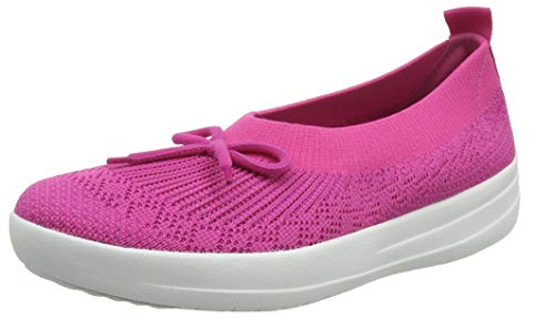 FitFlop Uberknit Ballerina with Bow, Bailarinas con Punta Cerrada Mujer, Rosa (Psychedelic Pink Mix 676), 36 EU