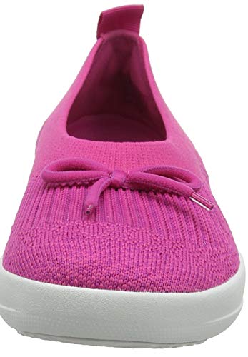 FitFlop Uberknit Ballerina with Bow, Bailarinas con Punta Cerrada Mujer, Rosa (Psychedelic Pink Mix 676), 36 EU