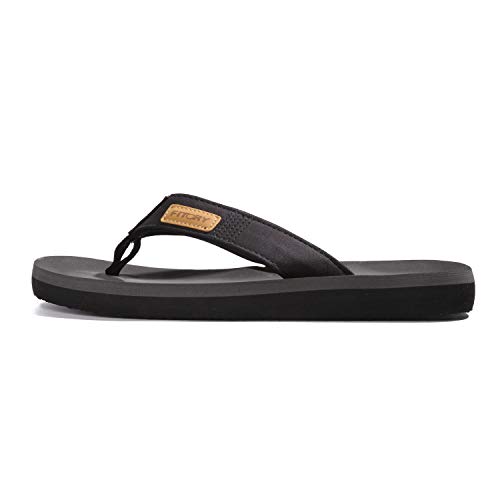 FITORY Chanclas de Hombre para la Playa Zapatos Planos de Verano para Piscina Casual Negro Talla 39 EU