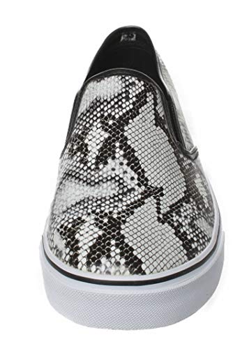 Fitters Footwear That Fits Damas Zapato Deportivo Carla sintético Zapatilla con patrón de Serpiente (43 EU, Blanco)