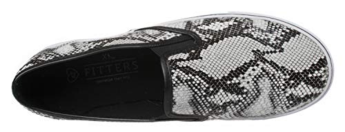 Fitters Footwear That Fits Damas Zapato Deportivo Carla sintético Zapatilla con patrón de Serpiente (43 EU, Blanco)