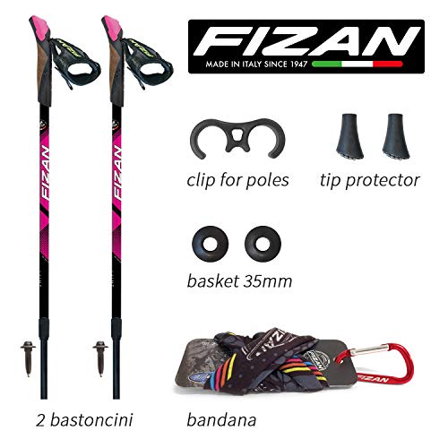 FIZAN Modelo Speed, Swift Bastones de Marcha nórdica de Aluminio ultraligeros Regulables, Rosa Fluo, Adultos Unisex, Talla S