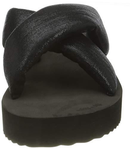 flip*flop Plateau Chic, Sandalias Mujer, Negro/Negro Metalizado 0112, 39 EU