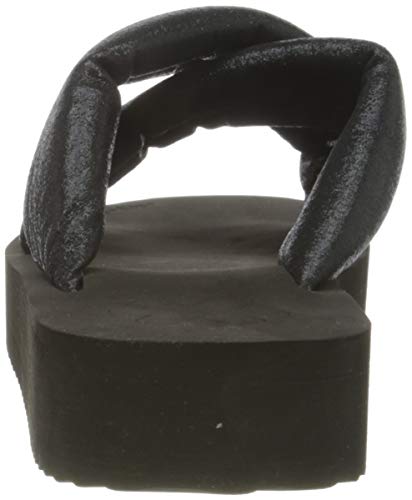 flip*flop Plateau Chic, Sandalias Mujer, Negro/Negro Metalizado 0112, 39 EU