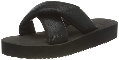flip*flop Plateau Chic, Sandalias Mujer, Negro/Negro Metalizado 0112, 39 EU