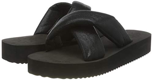flip*flop Plateau Chic, Sandalias Mujer, Negro/Negro Metalizado 0112, 39 EU