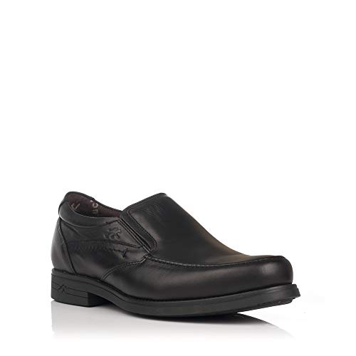FLUCHOS 9301 Mocasin Piel Tacon Hombre Negro 41