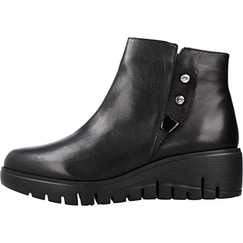 Fluchos | Botín de Mujer | Manny F0691 Sugar Negro Botines | Botín de Piel de Vacuno de Primera Calidad | Cierre con Cremallera | Piso Ligero de Goma EVA dotado de la tecnología Shock Absorber