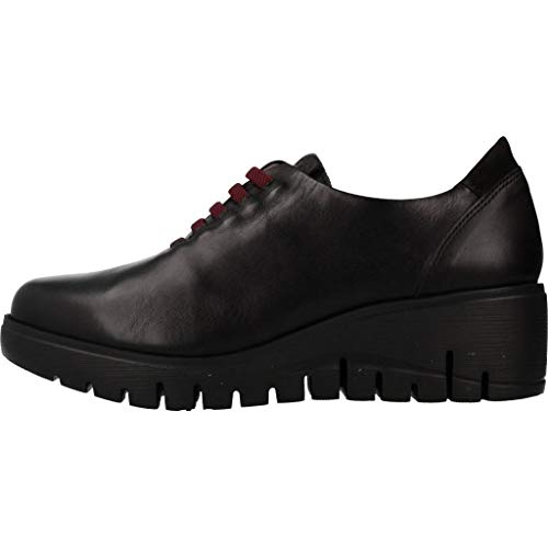 Fluchos | Zapato de Mujer | Manny F0698 Sugar Negro Zapato | Zapato de Piel de Vacuno de Primera Calidad | Cierre con Elásticos | Piso EVA