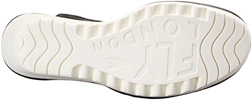Fly London P500709001, Zapatos de Cuñas Atado al Tobillo Mujer, Negro (Black/Off White 000), 42 EU (talla del fabricante: 9 UK)