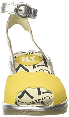 FLY London Pine192fly, Sandalia con Pulsera Mujer, Amarillo (Bright Yellow/Silver 005), 36 EU