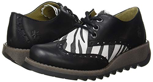 Fly London SUME524FLY, Oxford Mujer, Negro Blanco, 40 EU