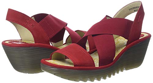 Fly London Yaji888fly, Sandalias de Punta Descubierta Mujer, Rojo (Lipstick Red 005), 43 EU