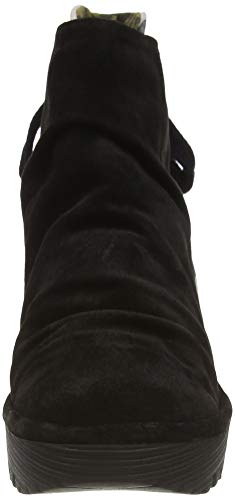 FLY LONDON Yama, Botas Cortas al Tobillo Mujer, Black/Black OFFWHITE, 41 EU