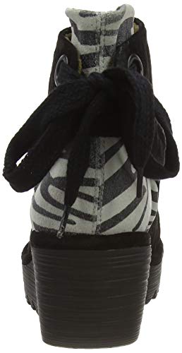 FLY LONDON Yama, Botas Cortas al Tobillo Mujer, Black/Black OFFWHITE, 41 EU