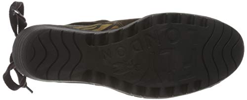 FLY LONDON Yama, Botas Cortas al Tobillo Mujer, Brown/Tan Black, 39 EU