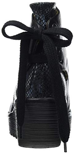FLY LONDON Yama, Botas Cortas al Tobillo para Mujer, Black/Black Grey, 40 EU